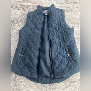Laura Scott Quilted Vest - Dark Blue